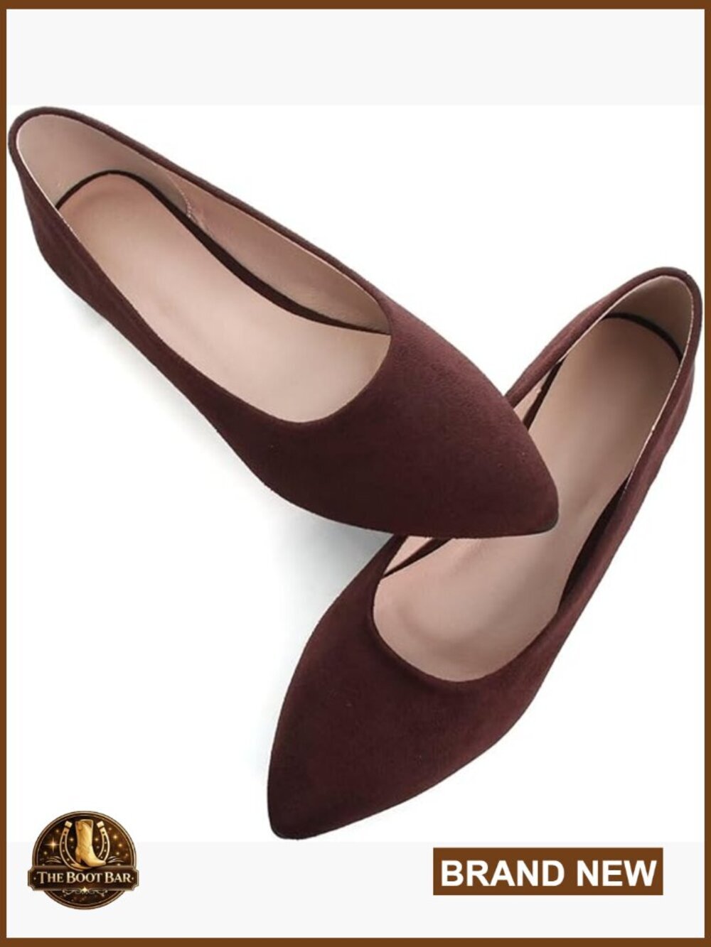 Pointed Toe Ballet Flats Slip-On Faux Suede Comfortable Wedding Party Shoes